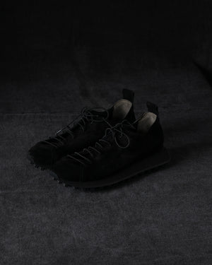 Womens Low Sneakers Soft Calf Suede Black