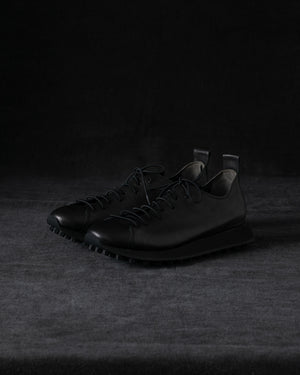 Womens Low Sneakers Soft Calf Leather Matte Black