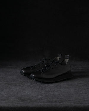Womens Low Sneakers Soft Calf Leather Matte Black