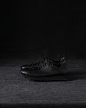 Womens Low Sneakers Soft Calf Leather Matte Black