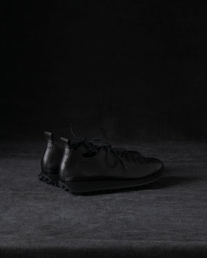 Womens Low Sneakers Soft Calf Leather Matte Black