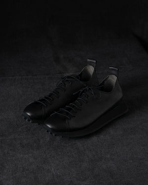 Womens Low Sneakers Soft Calf Leather Matte Black