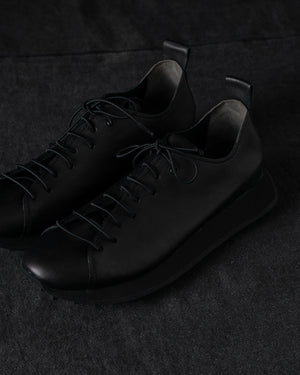 Womens Low Sneakers Soft Calf Leather Matte Black
