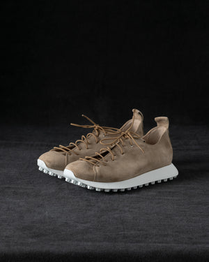 Womens Low Sneakers Soft Calf Suede Camel