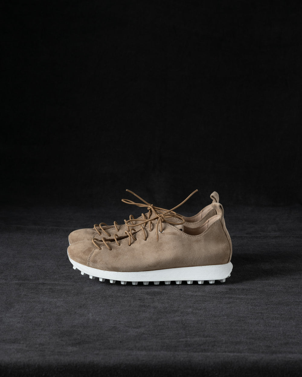 Womens Low Sneakers Soft Calf Suede Camel