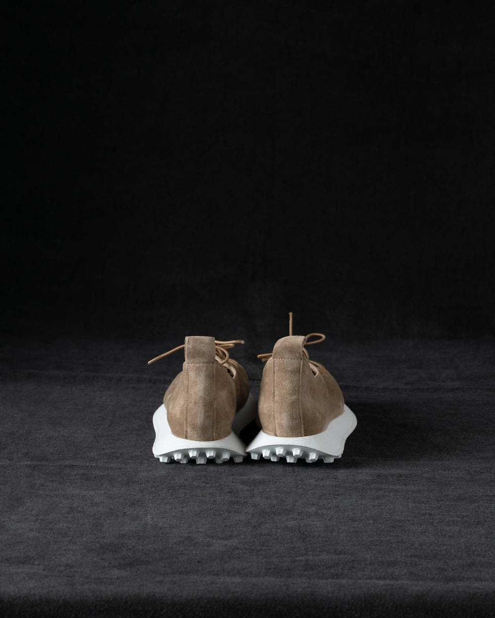 Womens Low Sneakers Soft Calf Suede Camel