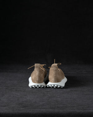 Womens Low Sneakers Soft Calf Suede Camel