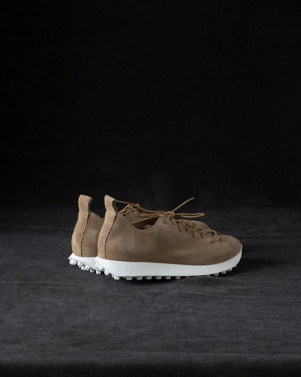 Womens Low Sneakers Soft Calf Suede Camel