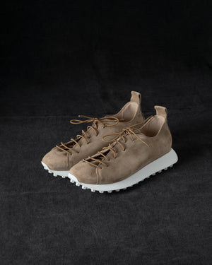 Womens Low Sneakers Soft Calf Suede Camel