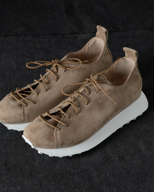 Womens Low Sneakers Soft Calf Suede Camel