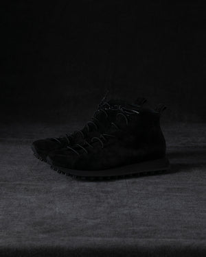 Womens High Sneakers Soft Calf Suede Black