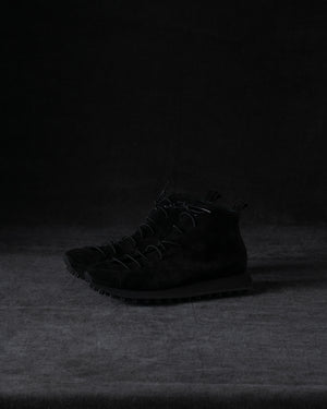 Womens High Sneakers Soft Calf Suede Black