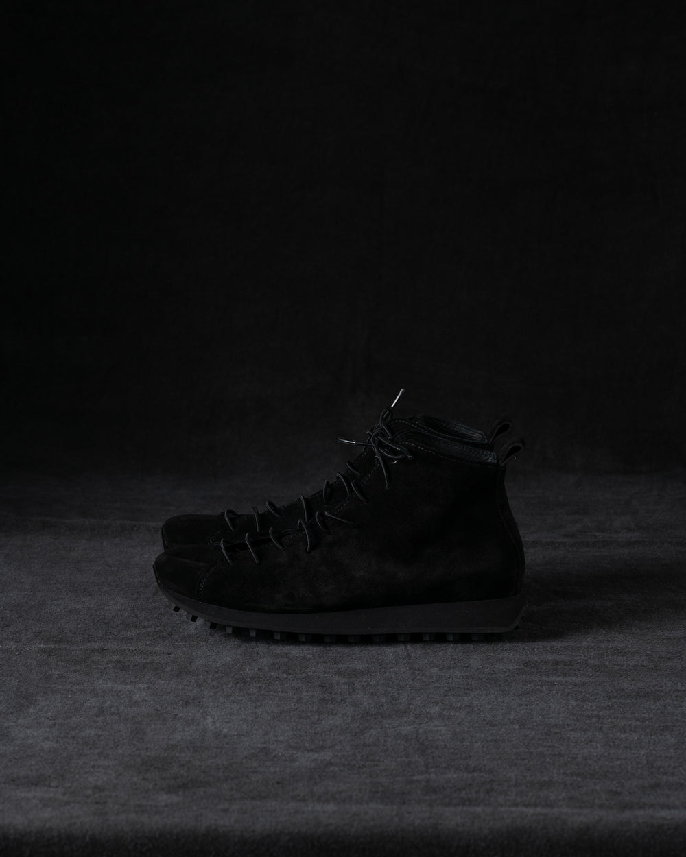 Womens High Sneakers Soft Calf Suede Black