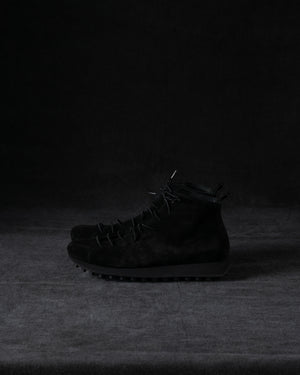 Womens High Sneakers Soft Calf Suede Black