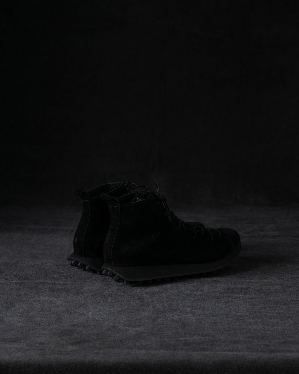 Womens High Sneakers Soft Calf Suede Black