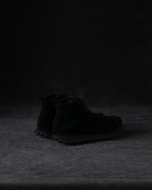 Womens High Sneakers Soft Calf Suede Black