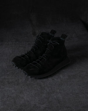 Womens High Sneakers Soft Calf Suede Black