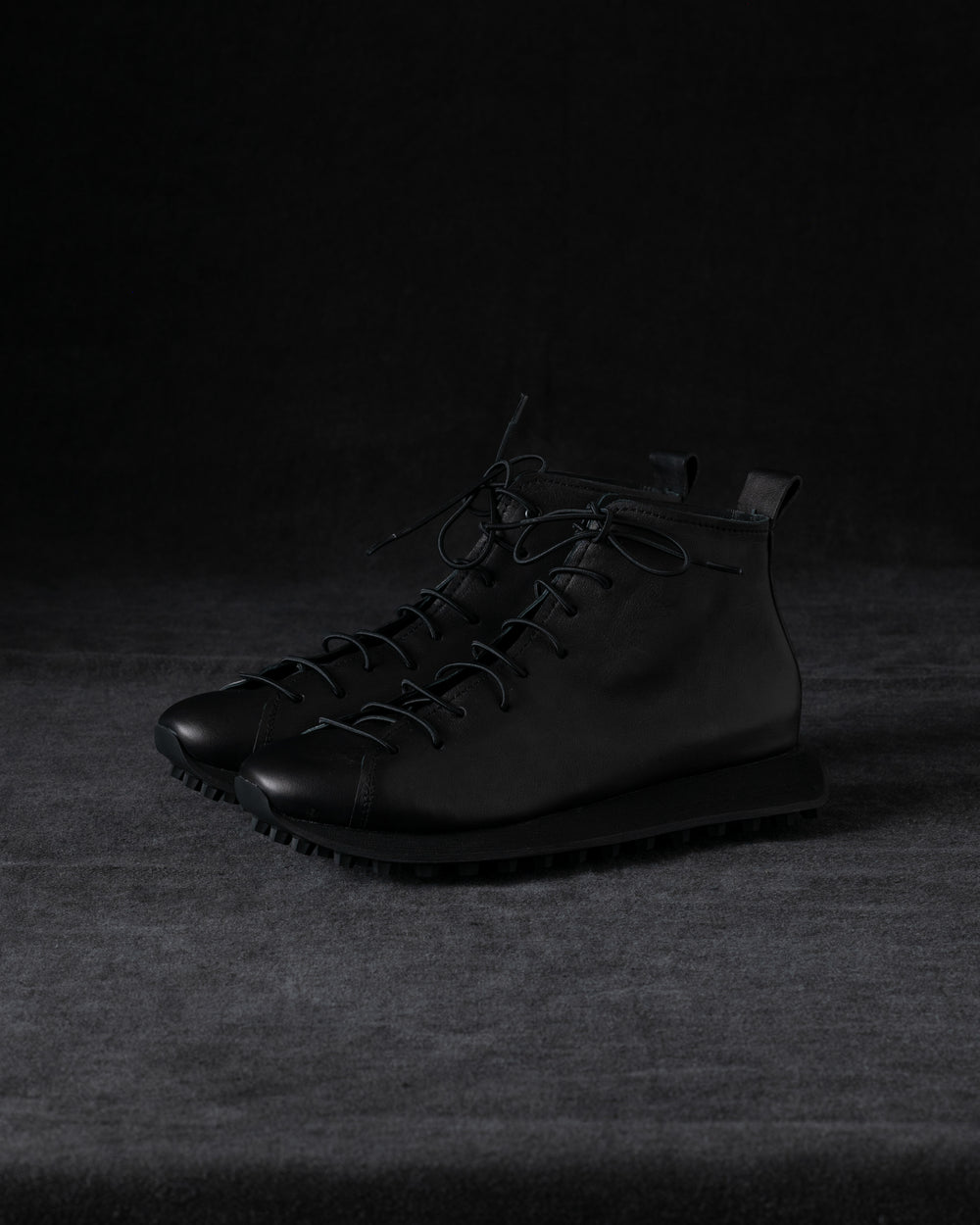 Womens High Sneakers Soft Calf Leather Black