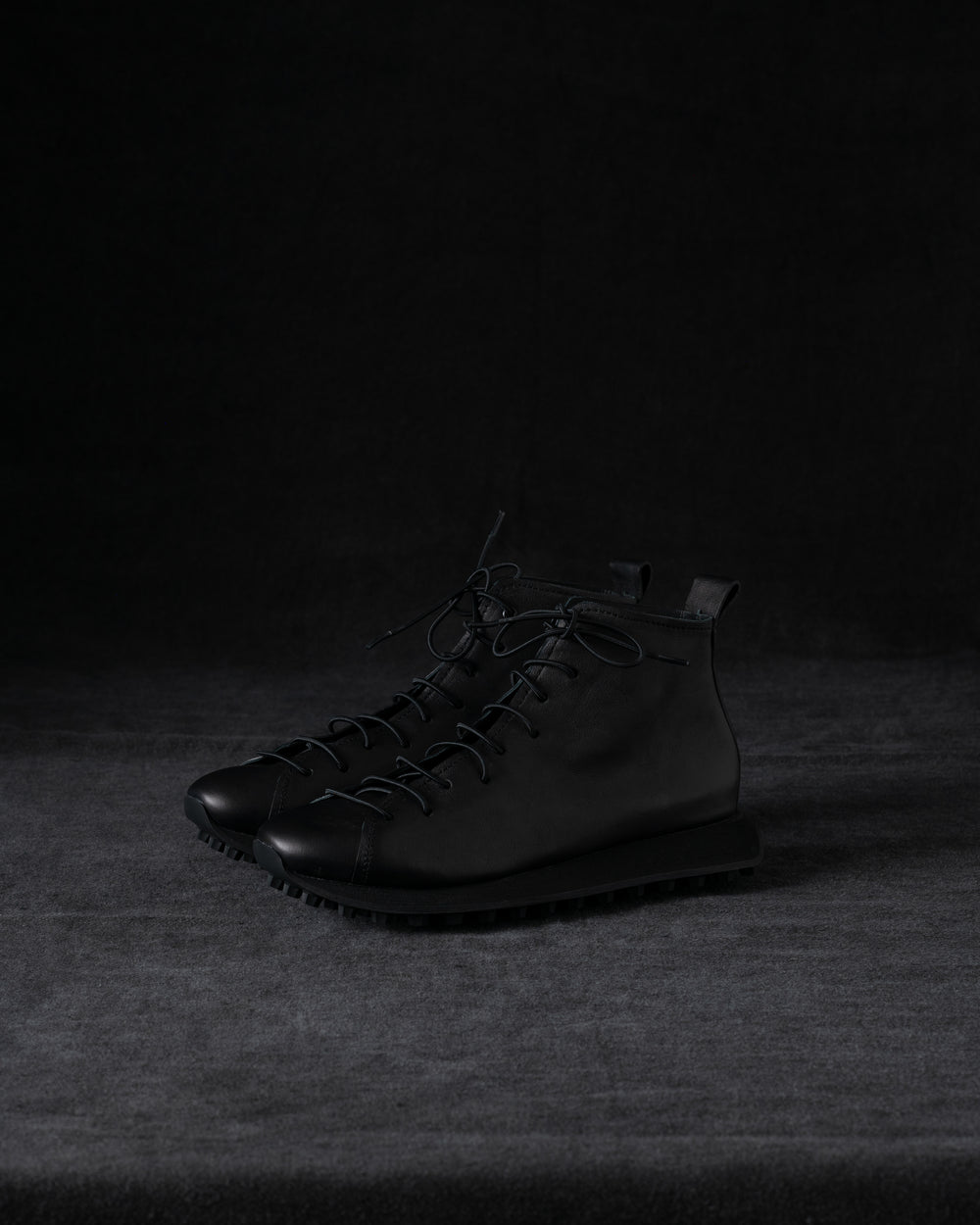 Womens High Sneakers Soft Calf Leather Black