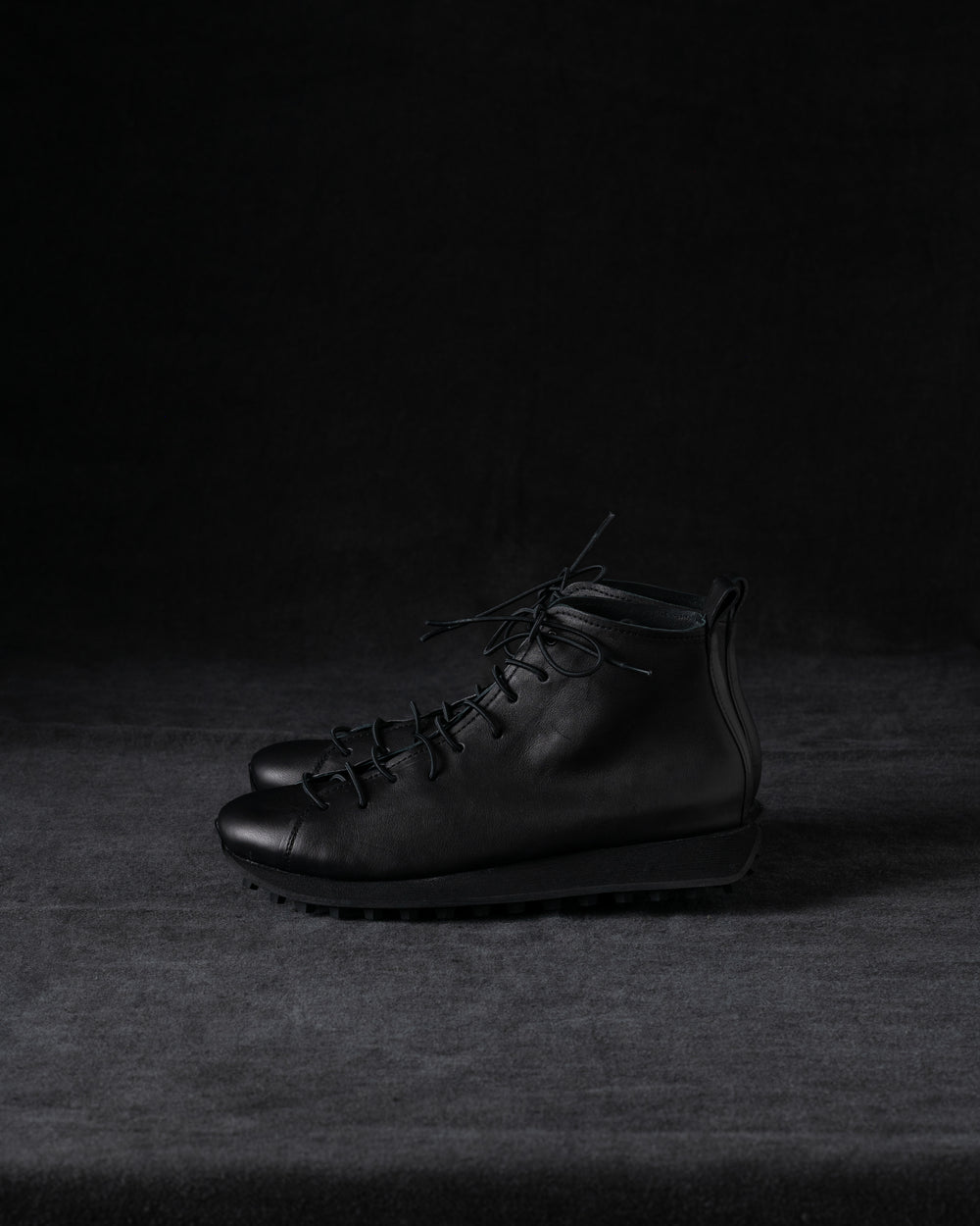 Womens High Sneakers Soft Calf Leather Black