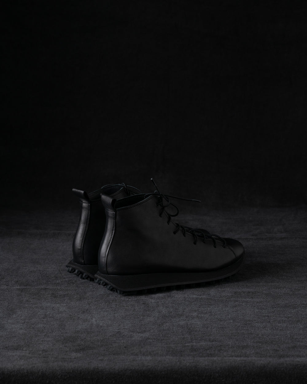 Womens High Sneakers Soft Calf Leather Black