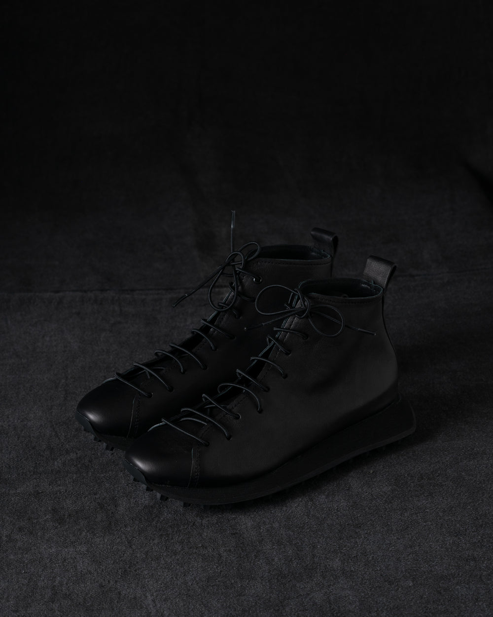 Womens High Sneakers Soft Calf Leather Black