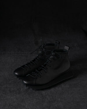 Womens High Sneakers Soft Calf Leather Black