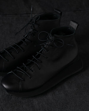 Womens High Sneakers Soft Calf Leather Black