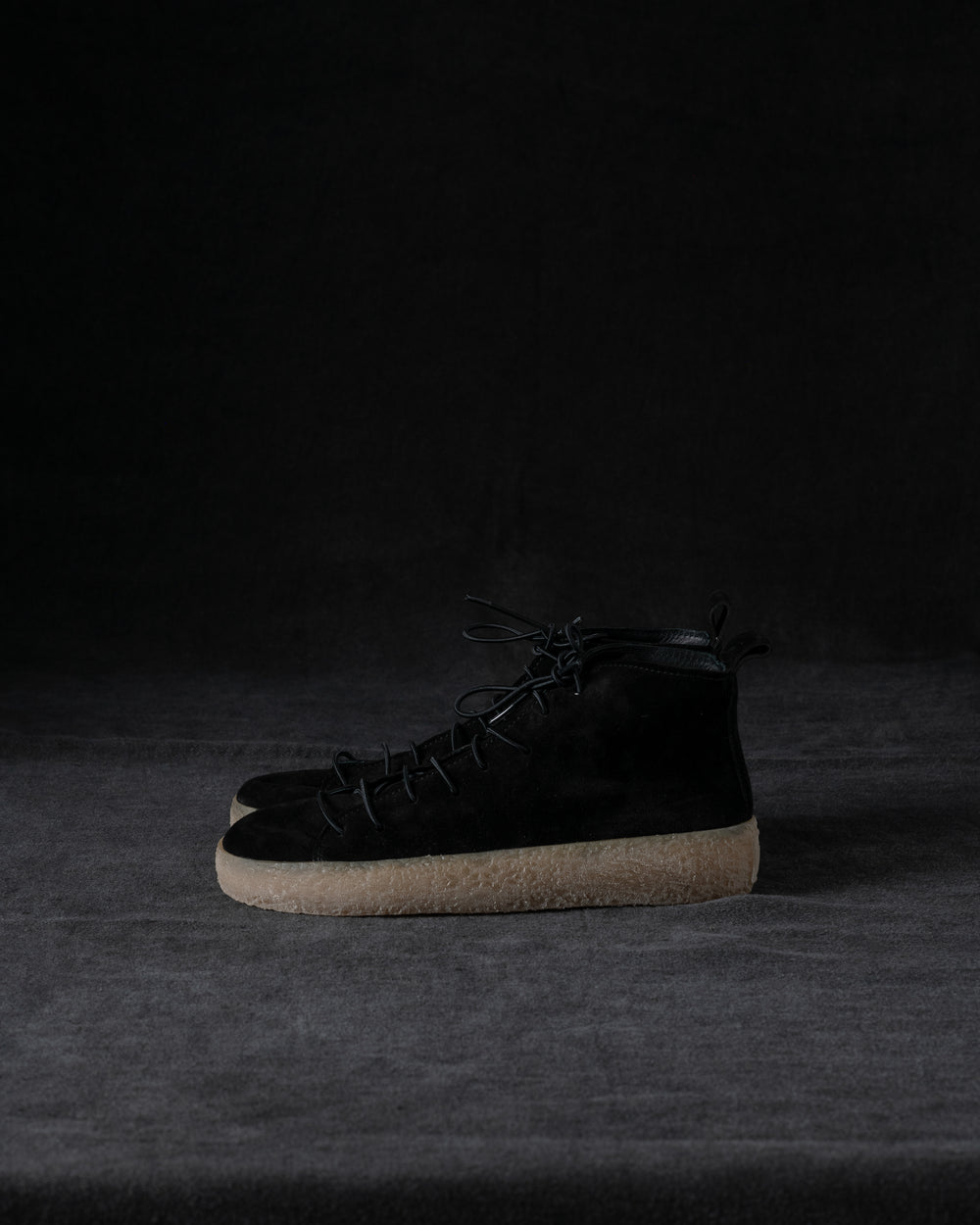 Womens Sneakers Soft Calf Suede Black / Honey