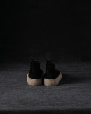 Womens Sneakers Soft Calf Suede Black / Honey