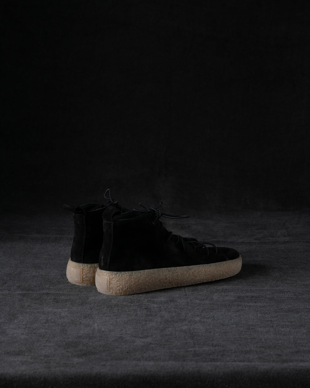 Womens Sneakers Soft Calf Suede Black / Honey