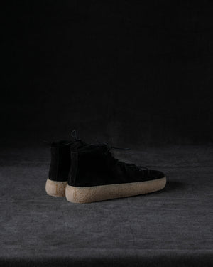 Womens Sneakers Soft Calf Suede Black / Honey