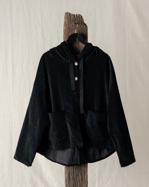 Hooded Jacket Velvet Black