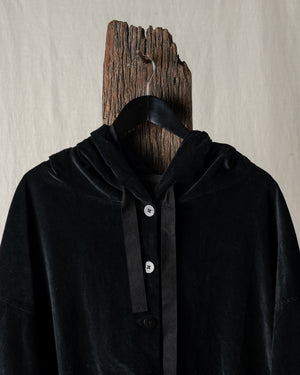Hooded Jacket Velvet Black