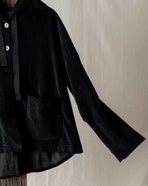 Hooded Jacket Velvet Black