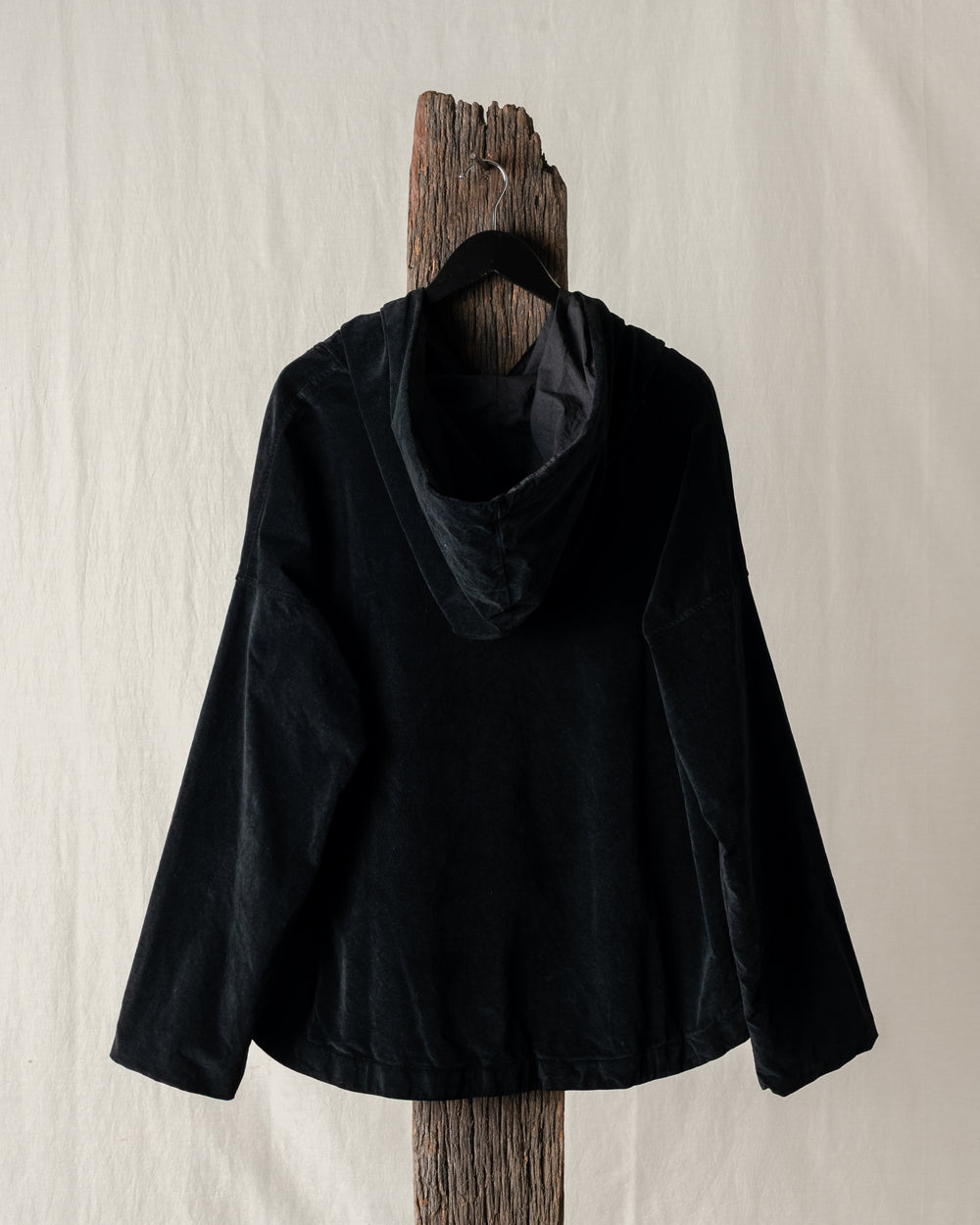 Hooded Jacket Velvet Black