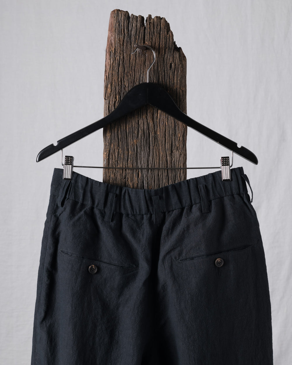 Hand-Dyed Wide Leg Linen Canvas Trousers