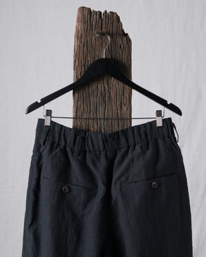Hand-Dyed Wide Leg Linen Canvas Trousers