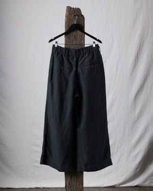 Hand-Dyed Wide Leg Linen Canvas Trousers