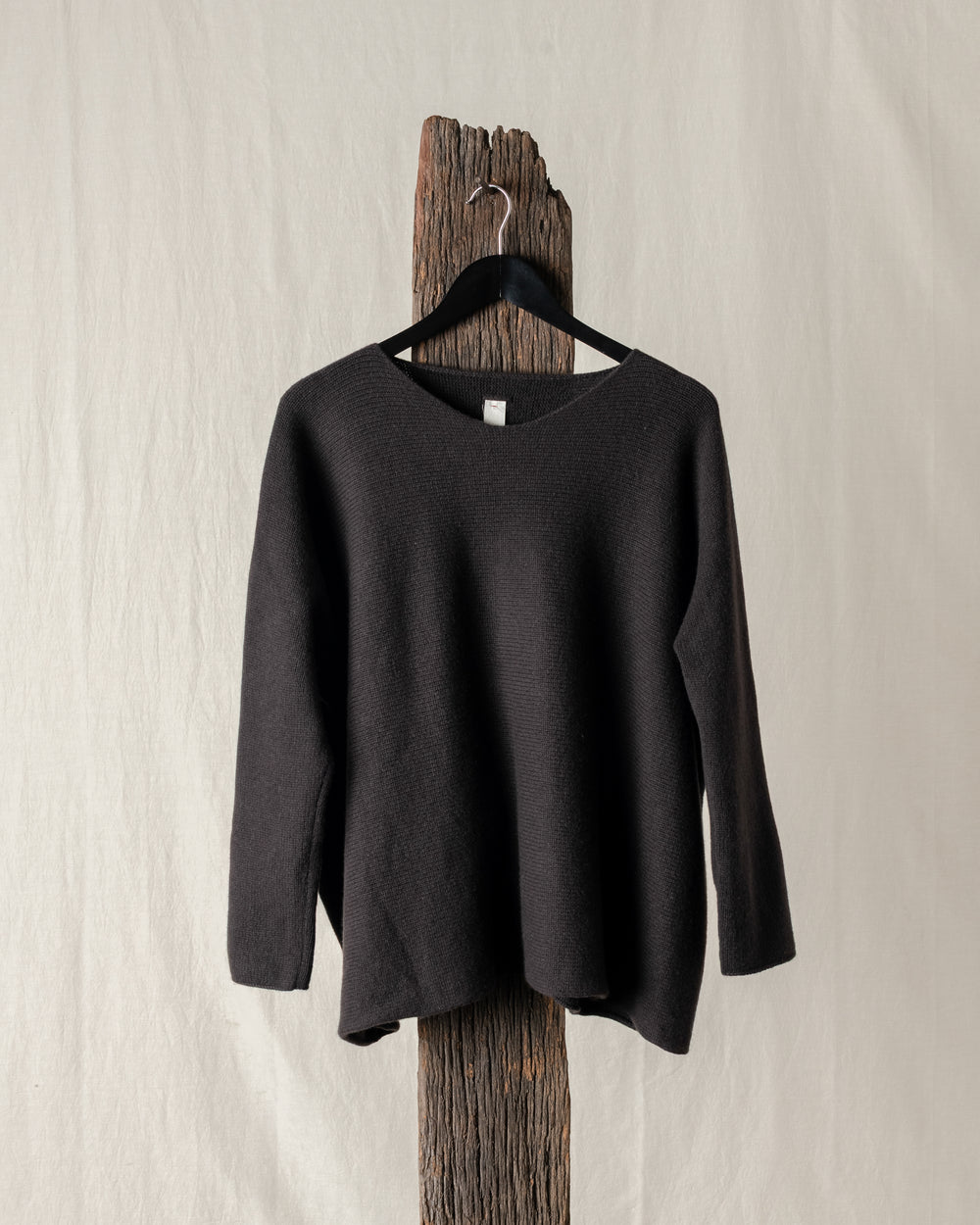 Oversized Boatneck Cashmere Chocolate O/S