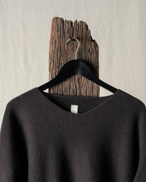 Oversized Boatneck Cashmere Chocolate O/S