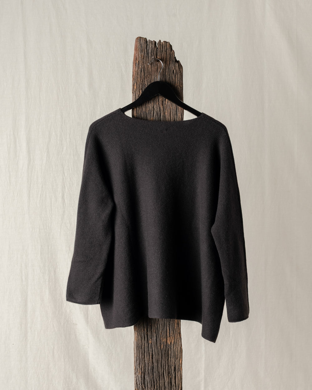 Oversized Boatneck Cashmere Chocolate O/S