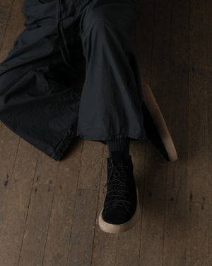 Womens Sneakers Soft Calf Suede Black / Honey