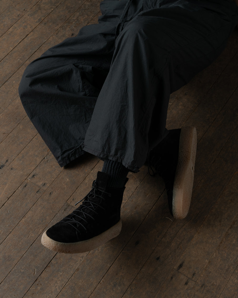 Womens Sneakers Soft Calf Suede Black / Honey