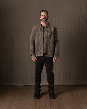 Leather Jacket Black Taupe GU26F20098VBRUSH