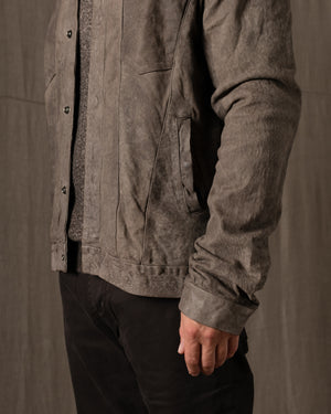 Leather Jacket Black Taupe GU26F20098VBRUSH