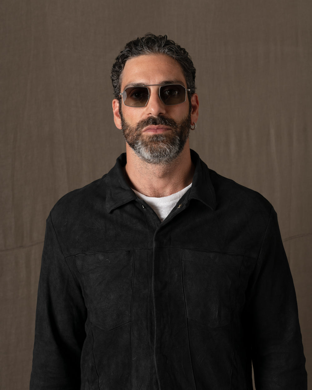 Leather Jacket Nero GU26F20098VREV