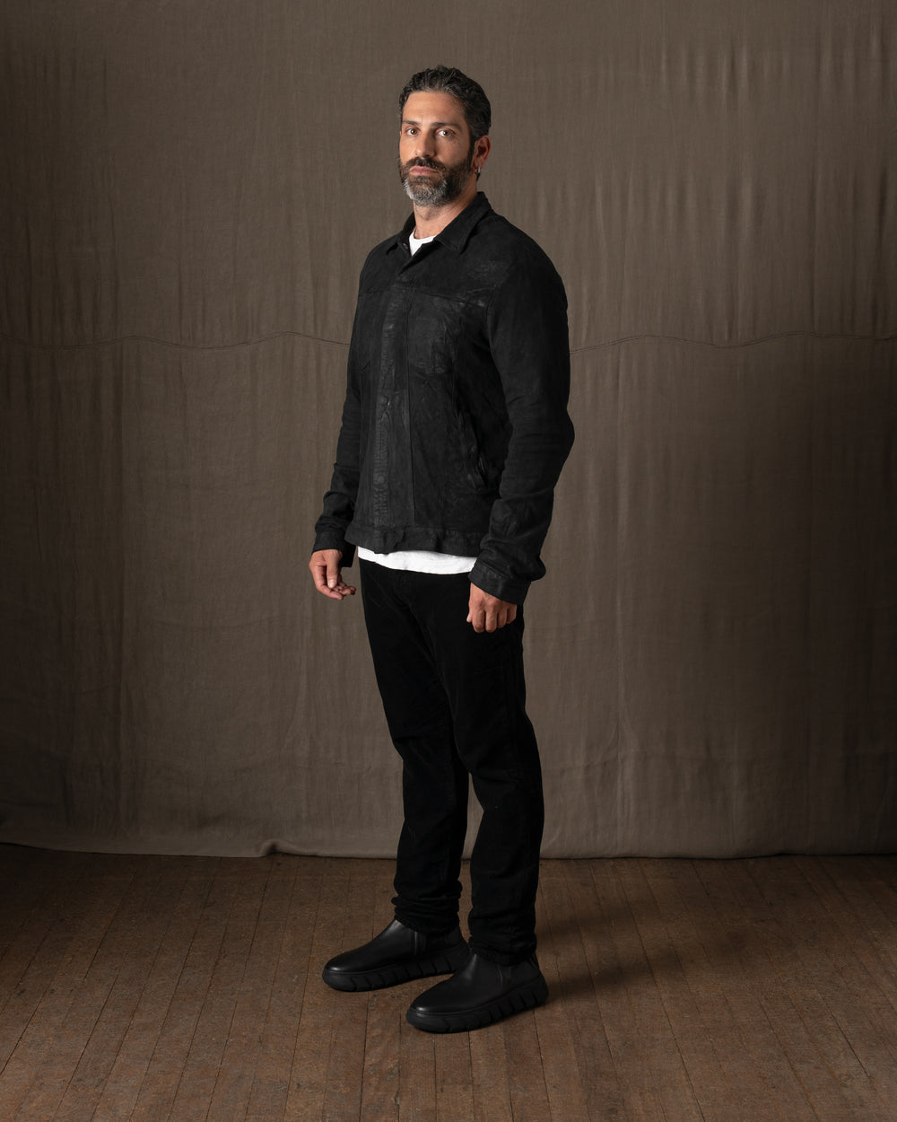 Leather Jacket Nero GU26F20098VREV