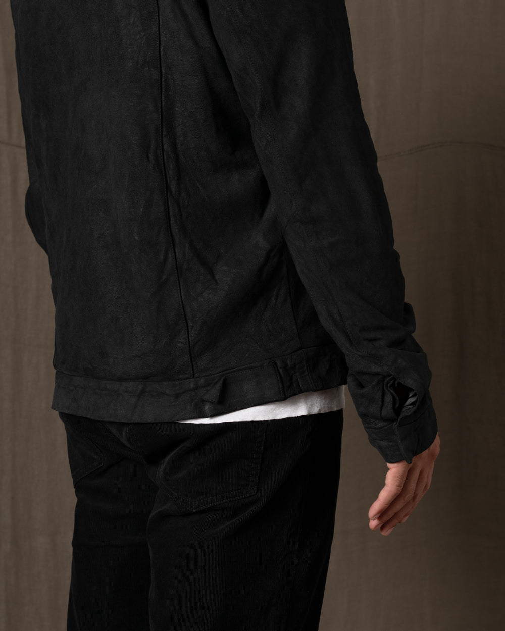 Leather Jacket Nero GU26F20098VREV