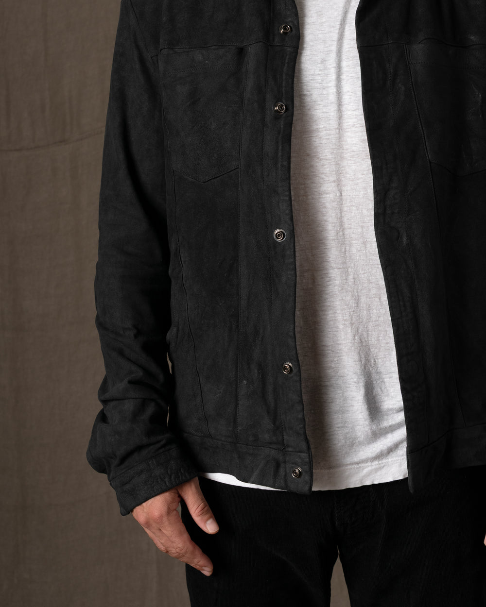 Leather Jacket Nero GU26F20098VREV